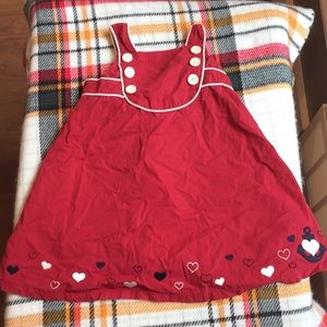 Gymboree girls overall red dress 2T